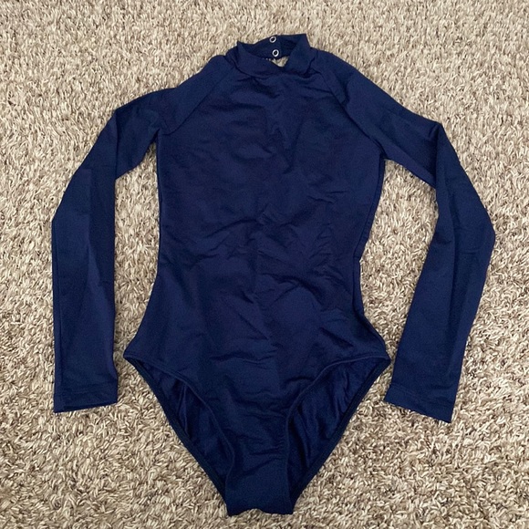 MARIIA navy blue open back leotard - Picture 1 of 3